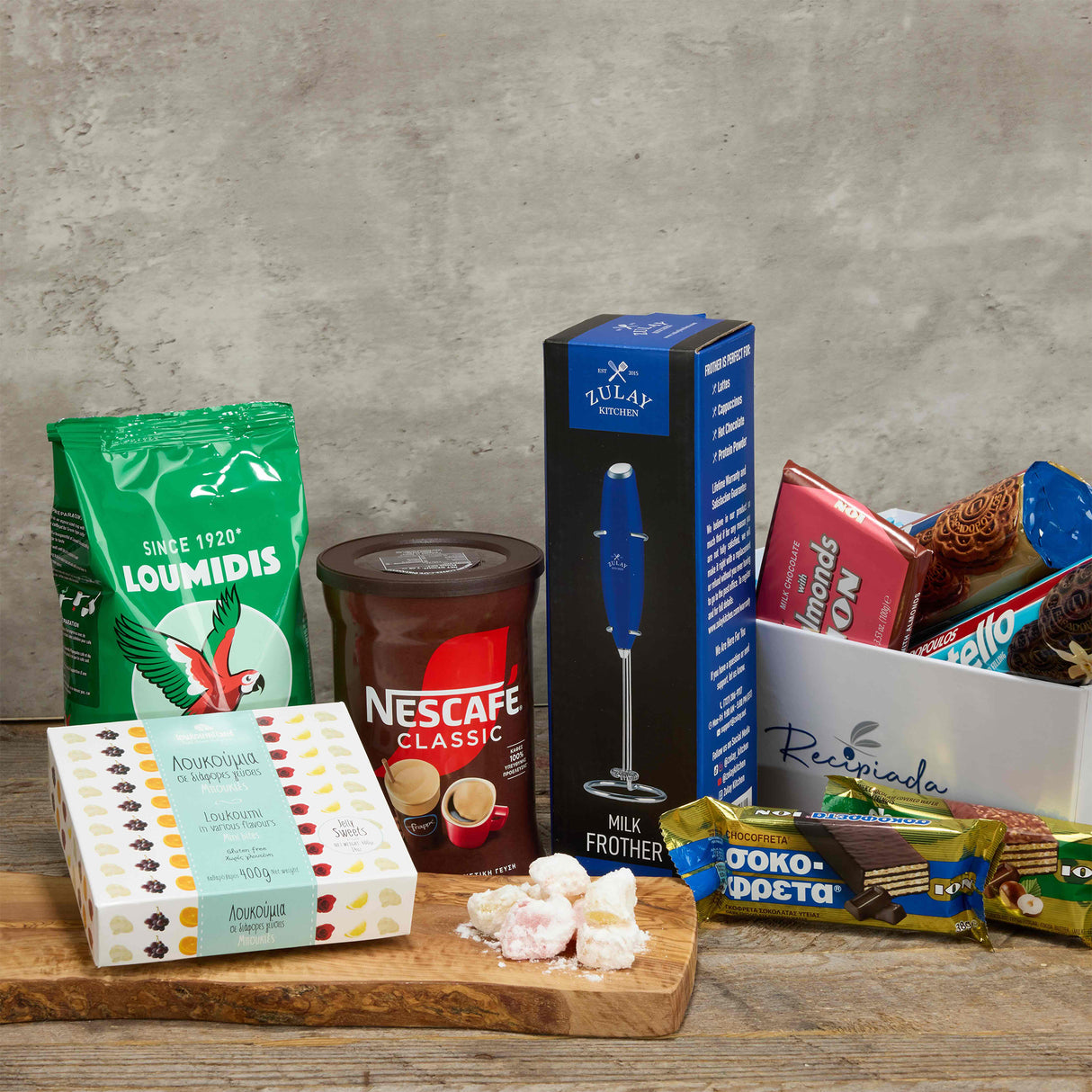 Authentic Greek Coffee Lovers Gift Basket: Mediterranean Brews & Delights