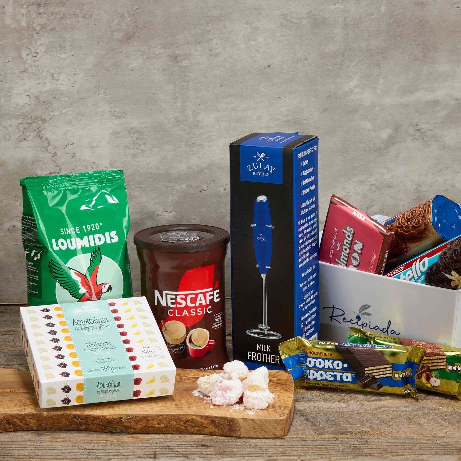 Authentic Greek Coffee Lovers Gift Basket: Mediterranean Brews & Delights