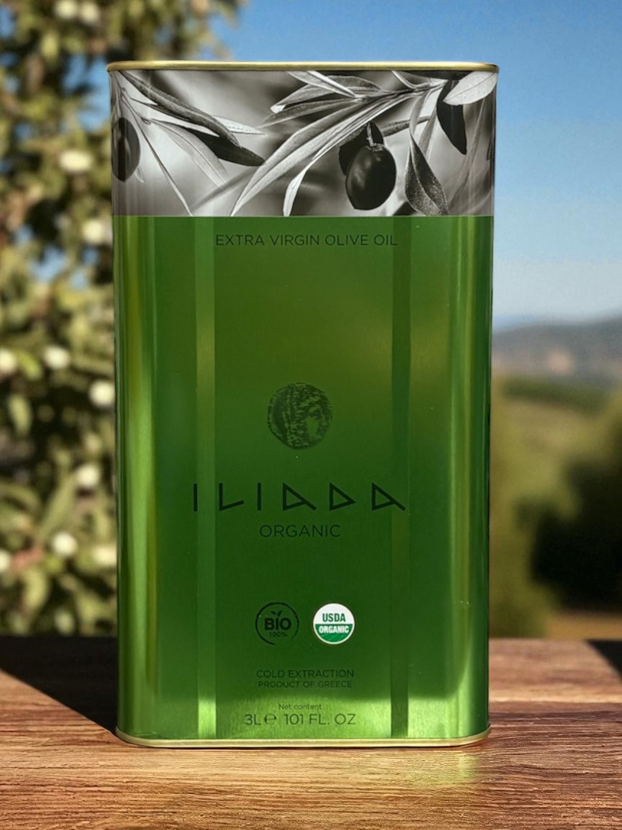 Iliada Organic Extra Virgin Olive Oil – 3L Cold Extracted Greek Olive Oil, USDA Certified Organic