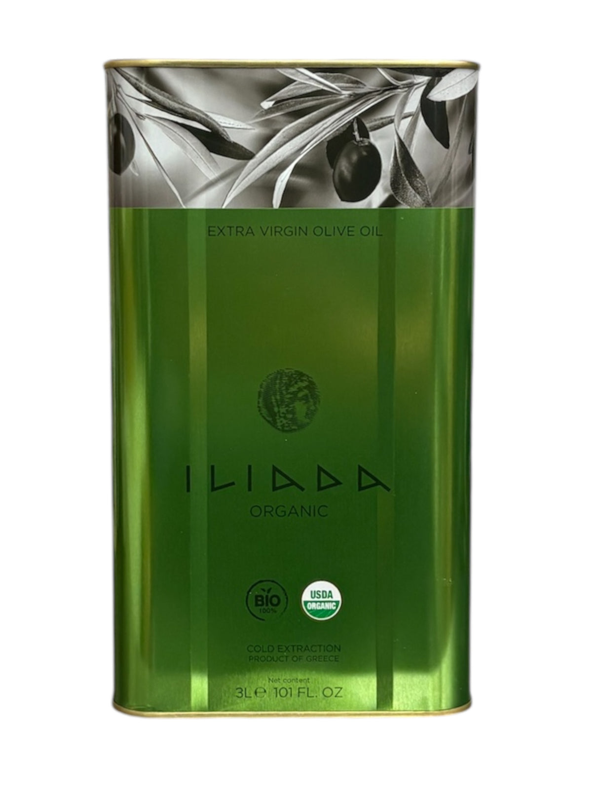 Iliada Organic Extra Virgin Olive Oil – 3L Cold Extracted Greek Olive Oil, USDA Certified Organic