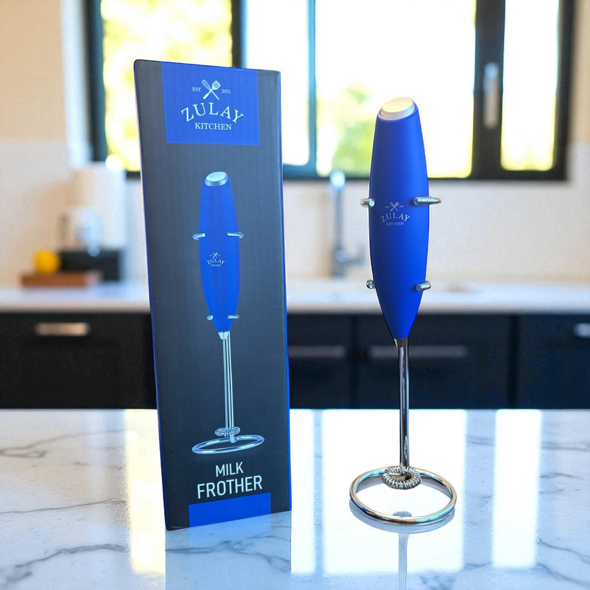 Electric Milk Frother Handheld – Includes Stand for Easy Storage