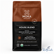 Front of MOKA Origins House Blend organic medium roast whole bean coffee bag