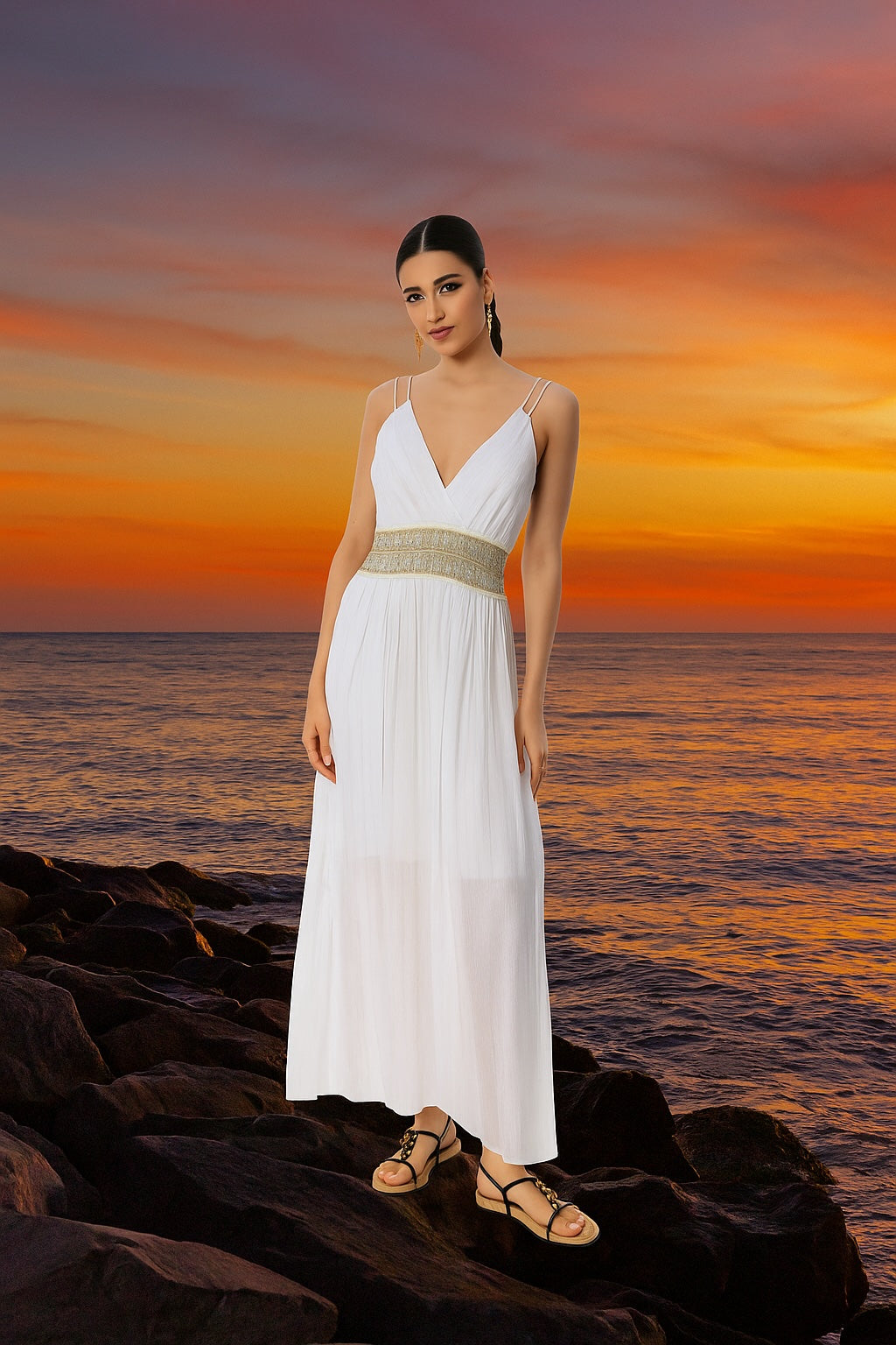 Ethereal White Maxi Dress – Greek Summer Elegance