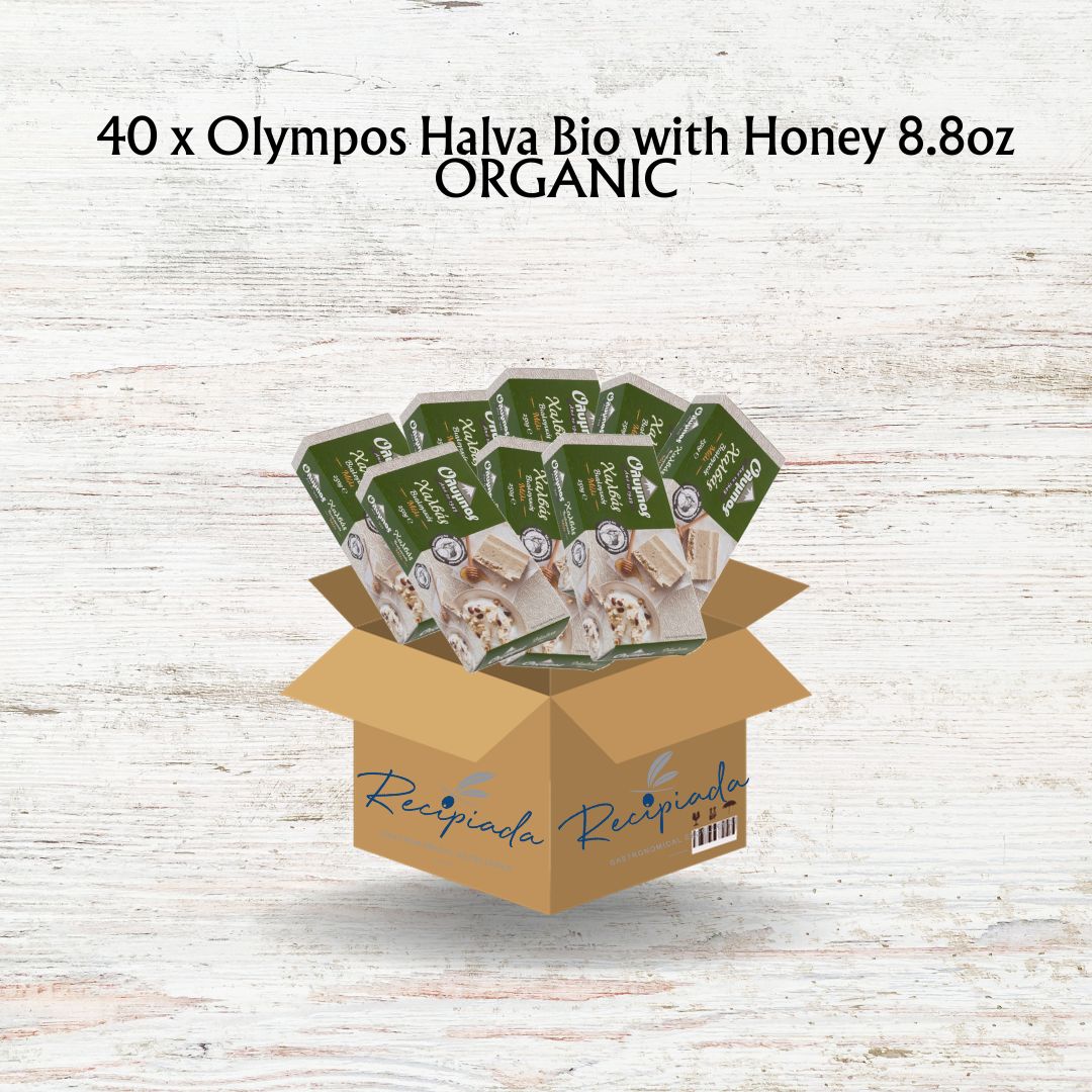 Olympos Organic Halva with Honey 40-Pack - 8.8oz Each | Bulk Savings for a Sweet and Nutritious Mediterranean Delight!