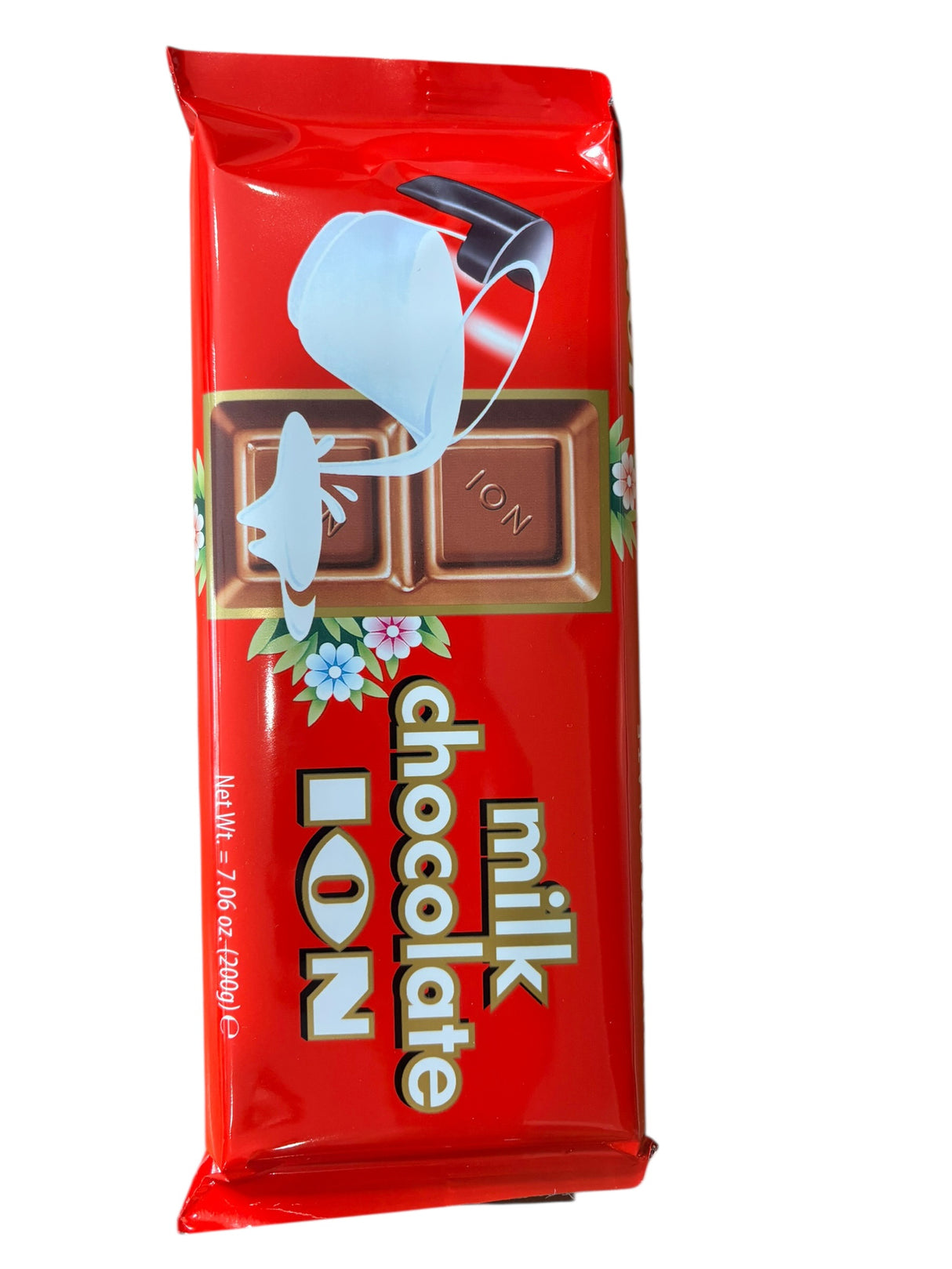 ION milk chocolate with a white background