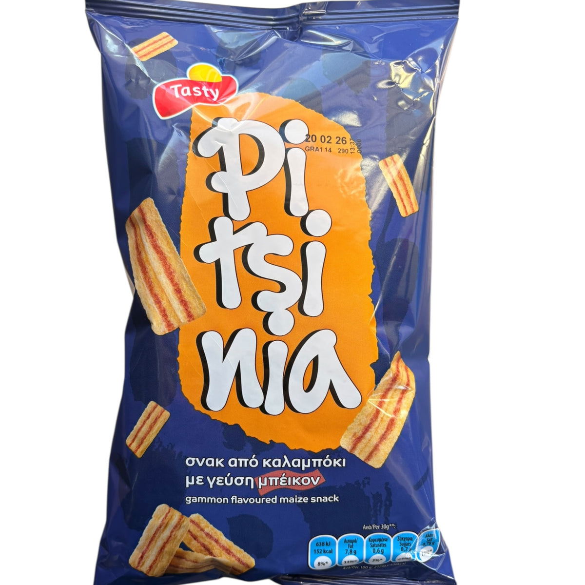 Pitinia Greek Pi Tsi Nia Bacon Corn Snacks – Tasty Corn Chips 100g – Recipiada