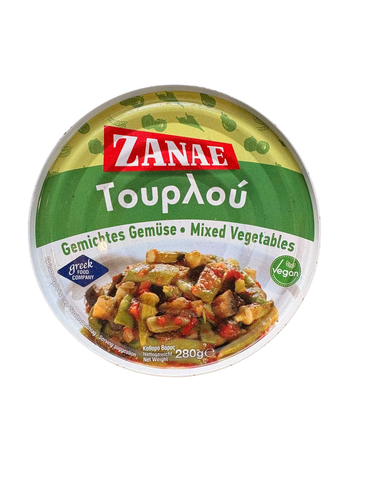 Zanae Tourlou mixed vegetables packaging on a white background