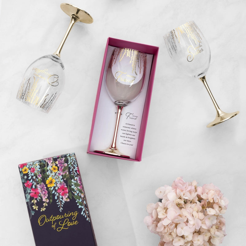Amazing Friend Wine Glass (1 glass)– Outpouring of Love Collection