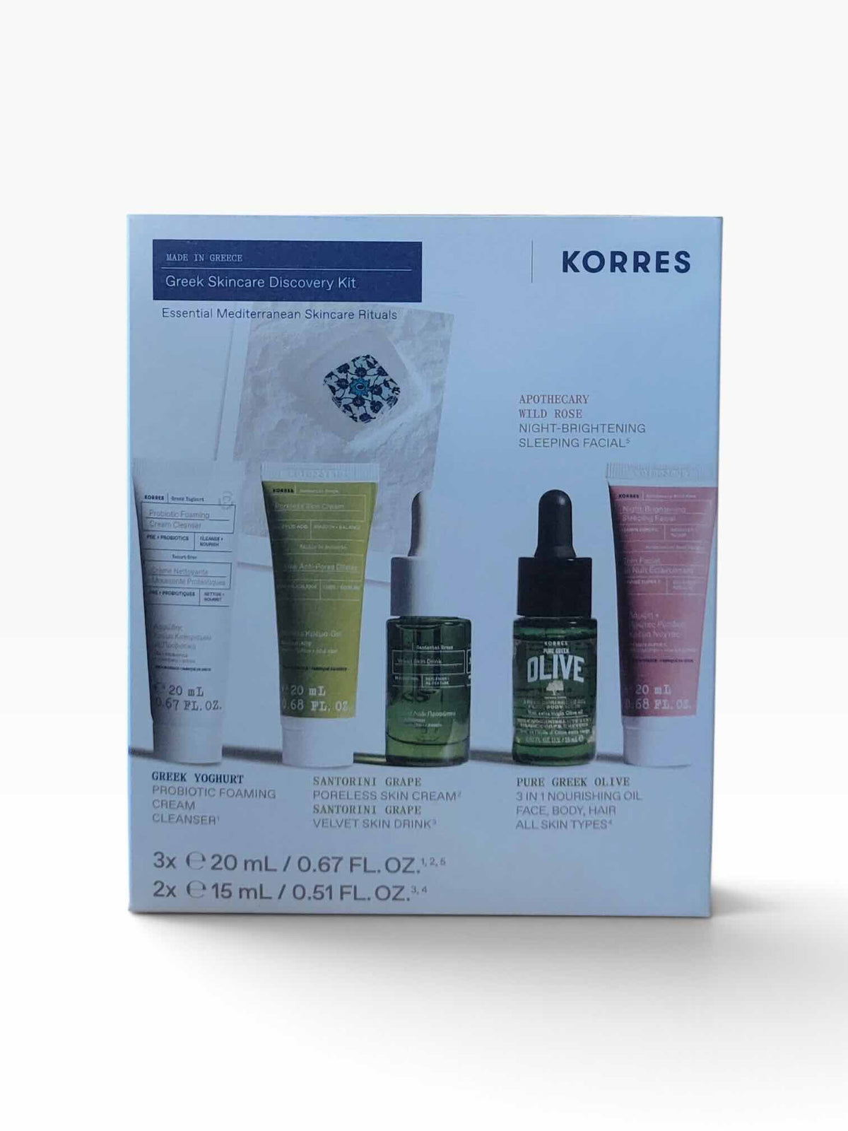 KORRES Greek Skincare Discovery Kit with Greek Yogurt, Santorini Grape, and Pure Greek Olive skincare products