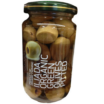 Iliada Organic Green Pitted Olives 13oz