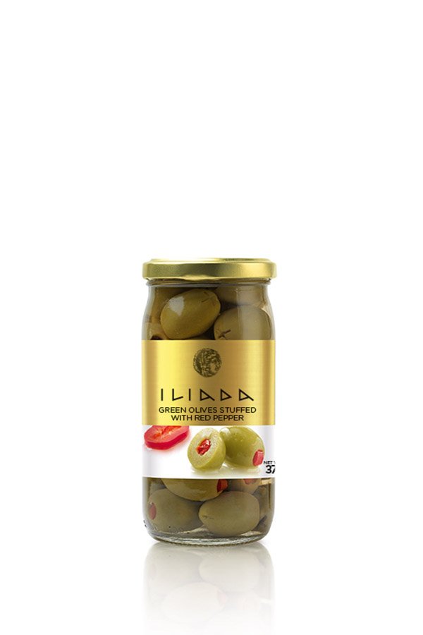 Iliada Green Olives stuffed with Red Pepper